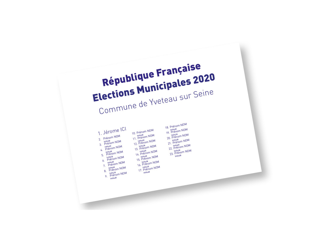 de 5 à 15 noms  format A5 impression bleue