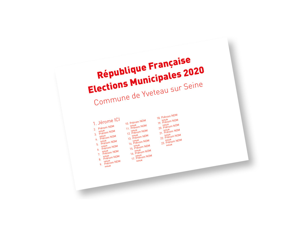 de 5 à 15 noms  format A5 impression rouge